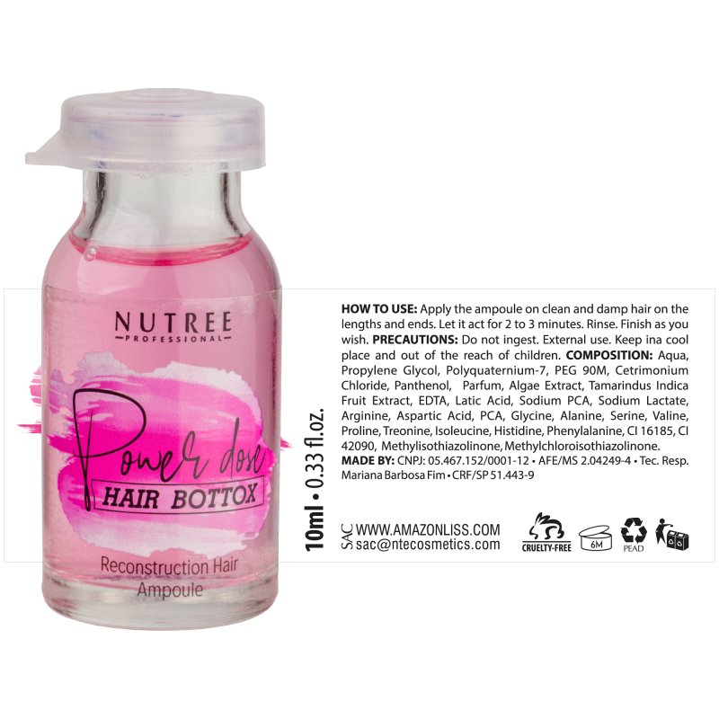 Hair Bottox Power Dose Reconstruction Hair Ampoule 0.33 oz - Nutree Cosmetics