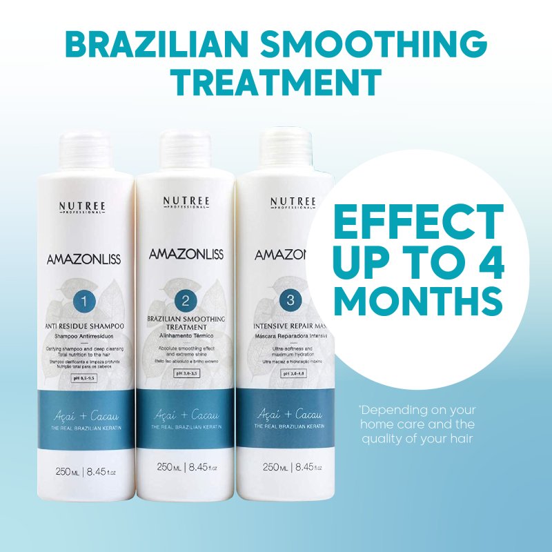 Amazonliss Keratin Treatment Set Hair Straightening 8.45 fl.oz / 250 ml - Nutree Cosmetics
