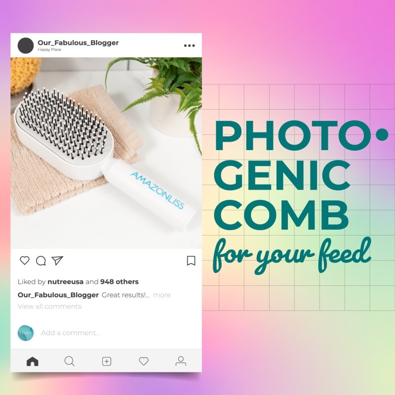 Amazonliss Self Cleaning Hair Brush for Women - Nutree Cosmetics